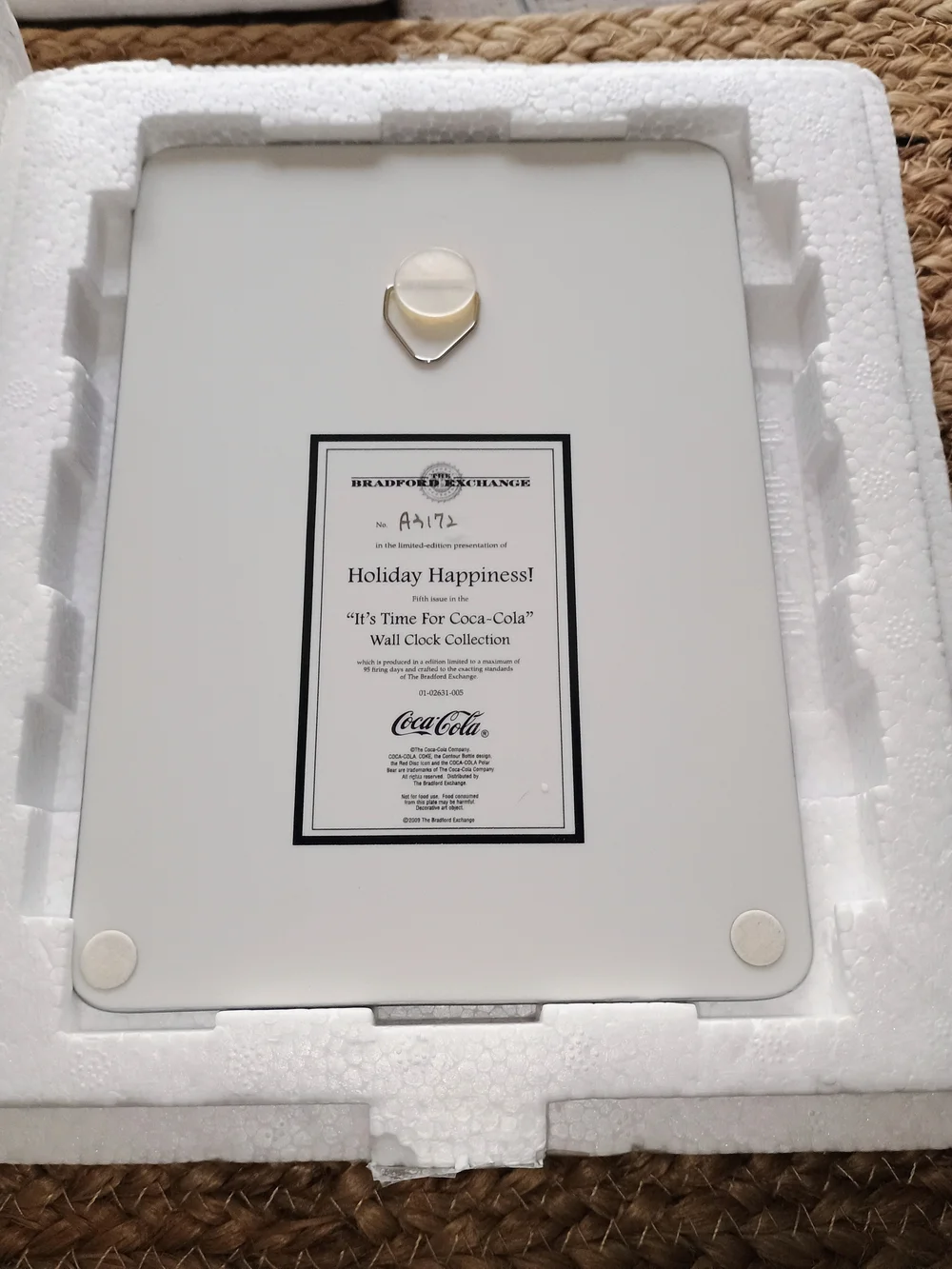 Bradford Exchange Coca Cola  Wall Clock Limited Edition W 5 Collectors Plates 09